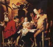 Jacob Jordaens The Satyr and the Farmer's Family oil painting reproduction